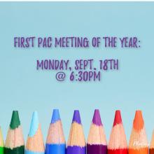 PAC Meeting - Monday, Sept. 18th